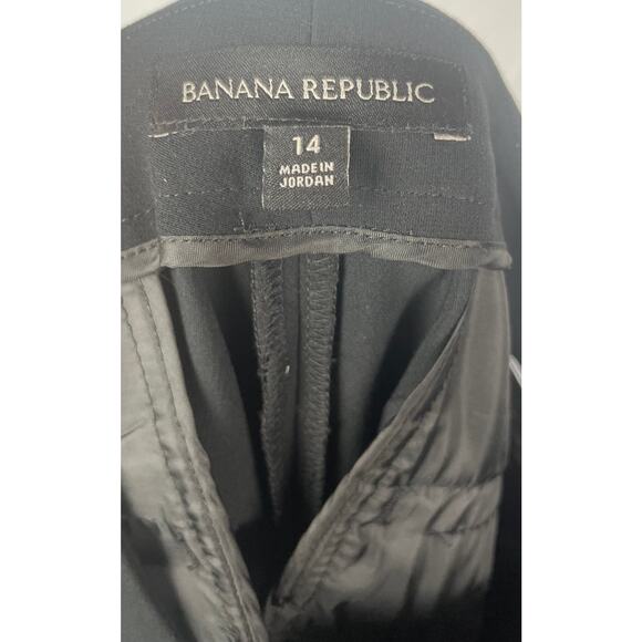 Banana Republic Black High-Waisted Wide-Leg Button-Front Pants Size 14 - Picture 3 of 6